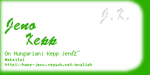 jeno kepp business card